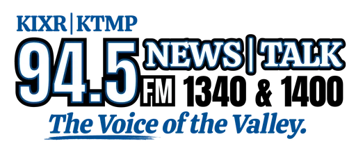 KIXR AM 1400 and FM 94.5 the talk of Utah County logo